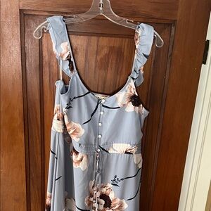 Miami Blue Floral Button-Up Dress